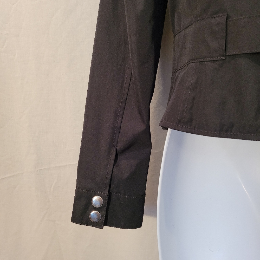 Express Black Cropped Belted Jacket - image 7